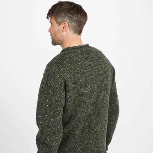 Aran Woollen Mills Irish Roll-Neck Green Fisherman Sweater for Men in Kuwait