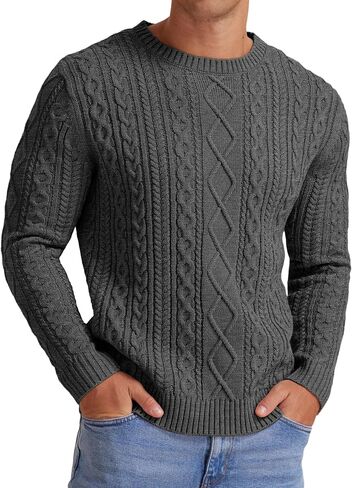 Sailwind Men's Cable Knit Sweater Casual Crewneck Long-Sleeve Fisherman Pullover in Kuwait