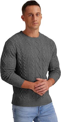 Sailwind Men's Cable Knit Sweater Casual Crewneck Long-Sleeve Fisherman Pullover in Kuwait