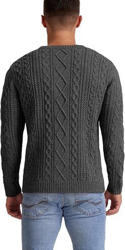 Sailwind Men's Cable Knit Sweater Casual Crewneck Long-Sleeve Fisherman Pullover in Kuwait