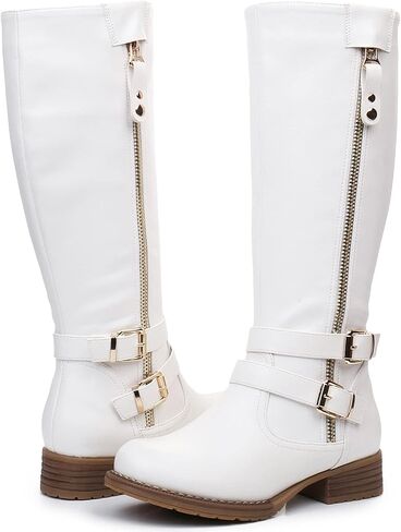 GLOBALWIN Women's Knee High Boots Fashion Comfortable Riding Boots For Women Low Heel in Saudi Arabia