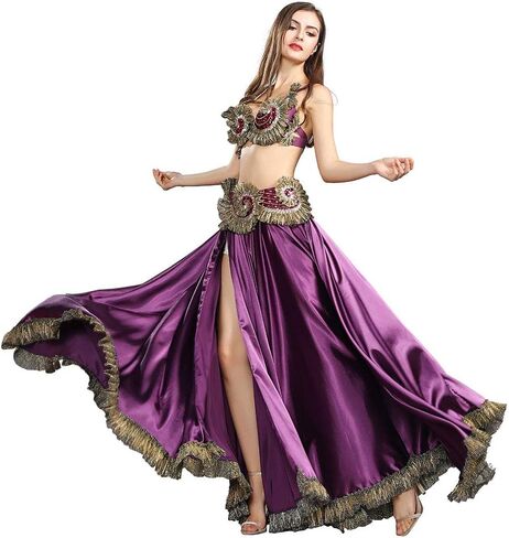 رويال سميلا ملابس رقص البطن الرقص الشرقي الصدرية حزام الرقص الشرقي تنورة طويلة القبلية أزياء رقص كرنفال الزي in Kuwait