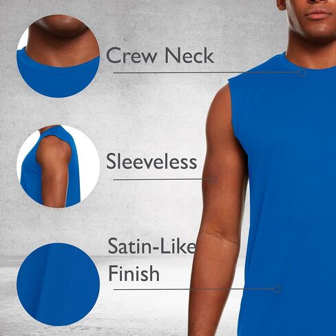 Essential Elements 5 Pack: Men's Active Quick-Dry Athletic Workout Training Gym Muscle Sleeveless Tank Top in Saudi Arabia