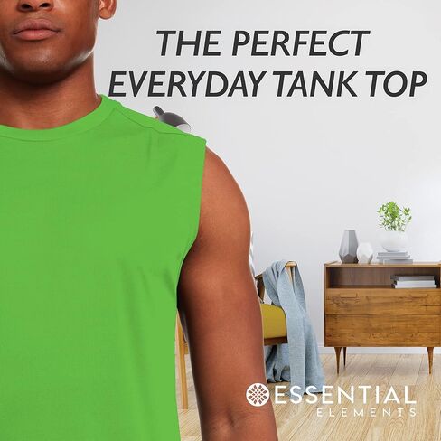 Essential Elements 5 Pack: Men's Active Quick-Dry Athletic Workout Training Gym Muscle Sleeveless Tank Top in Saudi Arabia