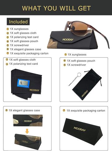 MOORAY Mens Polarized Sports Sunglasses UV Protection Sunglasses for Men Cycling Driving Fishing in Kuwait