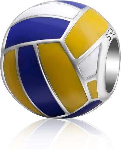 Sports Ball Charms 925 Sterling Silver Volleyball Baseball Beads Fits European Bracelet in Saudi Arabia