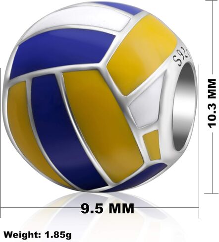 Sports Ball Charms 925 Sterling Silver Volleyball Baseball Beads Fits European Bracelet in Saudi Arabia