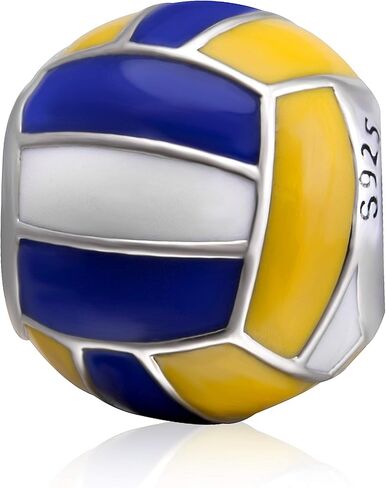 Sports Ball Charms 925 Sterling Silver Volleyball Baseball Beads Fits European Bracelet in Saudi Arabia