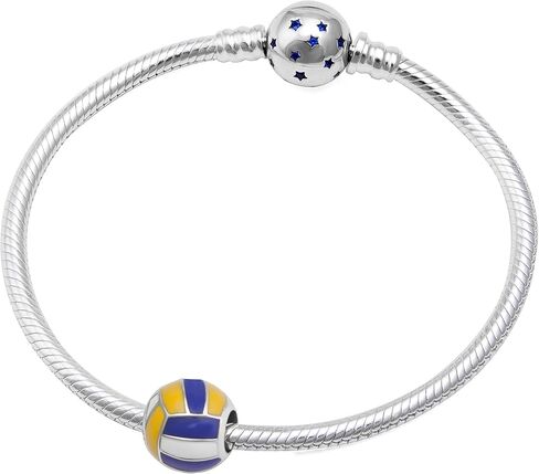 Sports Ball Charms 925 Sterling Silver Volleyball Baseball Beads Fits European Bracelet in Saudi Arabia