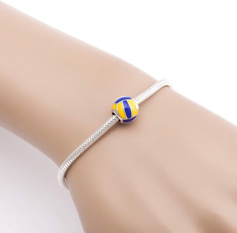 Sports Ball Charms 925 Sterling Silver Volleyball Baseball Beads Fits European Bracelet in Saudi Arabia