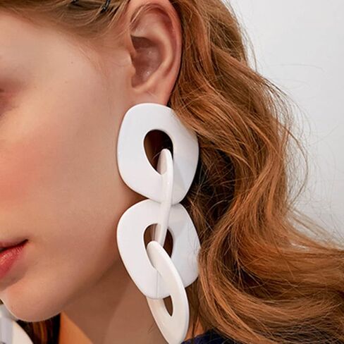 Wekicici Acrylic Drop Dangle Earrings Chunky Long Chain Dangle Earrings Statement Earrings for Women in Kuwait