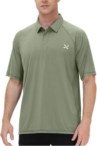 MOHEEN Men's Short Sleeve Polo Shirt Lightweight Moisture Wicking Performance Golf Shirts Solid Color in Kuwait