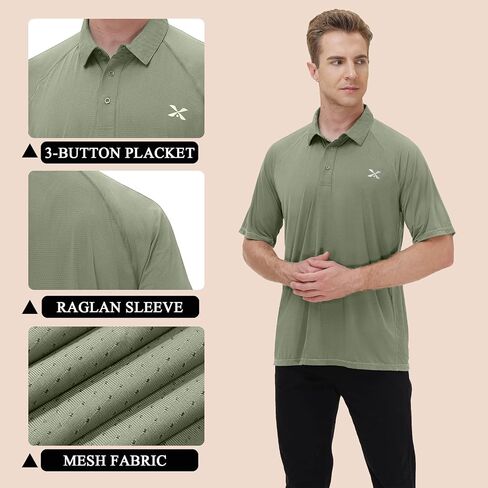 MOHEEN Men's Short Sleeve Polo Shirt Lightweight Moisture Wicking Performance Golf Shirts Solid Color in Kuwait