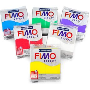 فيمو صلصال تشكيل الفرن من البوليمر - 57 غرام - مجموعة من 6 قطع - لمسة نهائية شفافة in Kuwait