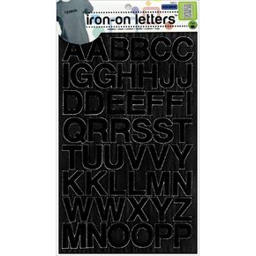 Dritz 15515 Iron-on Letters, Embroidered, Block, 1-Inch, Black (1-Sheet)