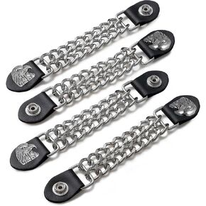 طقم موسع للصدرية مكون من 4 قطع من الألواح الماسية - أطراف من الجلد الصناعي، زر من النيكل مع نقش رأس النسر - امتدادات 6.5 بوصة in Kuwait