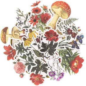 مجموعة ملصقات كبيرة من الزهور العتيقة (60 قطعة) - ملصقات واشي النباتية المزخرفة لسجل القصاصاصات، الحرف الفنية التي تصنعها بنفسك للأطفال، الألبوم، مجلة الرصاص، مجلة ايفيميرا، مخطط، لاب توب وتقويمات in Kuwait