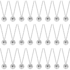 مرآة ديسكو الكرة القلائد، 70s ديسكو حزب القلائد البسيطة ديسكو الكرة القلائد الفضة ديسكو القلائد 1970s مجوهرات ديسكو حزب صالح الديكور زي الملحقات لوازم الرقص in Kuwait