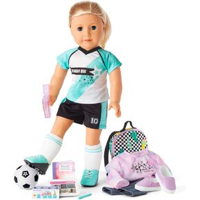 American Girl Truly Me 18-inch Doll 67 & School Day to Soccer Play Playset with Supplies, Uniform, and Ball, For Ages 6+ in Saudi Arabia