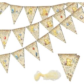 24PCS Winnie Quotes Banner Flags Hanging Decorations Winnie Inspired Banner Party For Baby Shower Birthday Party Supplies in Kuwait