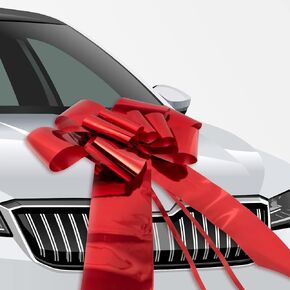 WRAPAHOLIC 23" Big Car Bow Pull Bow - Glossy Blue Design - Butterfly Shape Gift Bow - Perfect for Car Decorative, Birthday, Holiday, Christmas