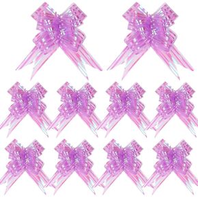 Pull Bow Organza Pull Bows for Gift Wrapping Ribbon Wedding Gift Baskets Christmas Bows Present Wrapping Bows Gift Bows 10 Pieces 3.6inch Mixed Color