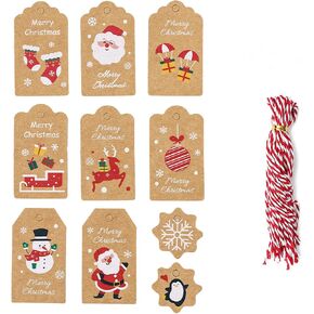 50 PCS Christmas Gift Tags in 10 Patterns, DIY Arts and Crafts for Christmas Holiday Present, Christmas Tree and Interior Decorating, A in Saudi Arabia