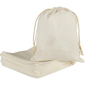 HRX Package 20pcs Muslin Bags 8x10 inches, Cotton Drawstring Bag Fabric Gift Pouches Sachet for Jewelry Party Favors Wrapping DIY in Kuwait