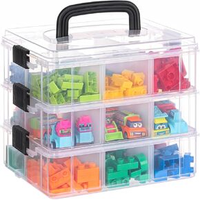 LIANTRAL 3-Tier Stackable Storage Container, Bins & Things Stackable Organizer, Sewing Box Arts & Crafts Organizers and Storage with 18 Adjustable Compartments, Lego Storage Box in Kuwait