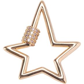 LiQunSweet Airssory 3 Pcs Brass Golden Plated Micro Pave Cubic Zirconia Screw Locking Carabiner Keychain Snap Hook Lock Charm Clasp Oval Wire for Keyrings Car Home Handbag Decor - 26.5mm(1.04 in) in Kuwait