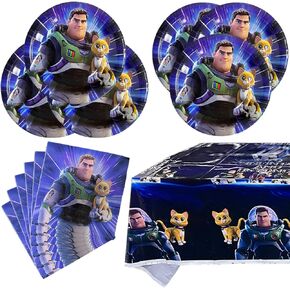 41 قطعة من لوازم الحفلات بتصميم باز لايت يير 20 طبق، 20 منديل ومئدة، مستلزمات تزيين حفلات أعياد الميلاد بتصميم باز لايت يير in Kuwait