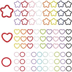 PH PandaHall 240pcs 12 Colors Heart Open Jump Rings, 12x14mm Jump Ring Connector Colorful Quick Link Jump Rings Linking Rings Jewelry Ring Findings for Chainmail Bracelet Necklace DIY Crafts Making