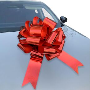 Gift Bows (Red, 18 inch, 1Pack)，Big car Bows, Round Bows, Large Bows, Huge Bows, Big Red Bows, Christmas Bows, Pull Bows, Giant Bow, Birthday Bows