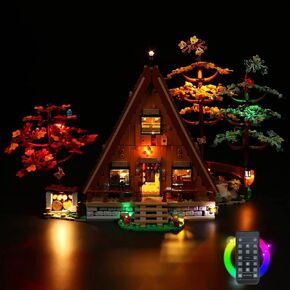 مجموعة إضاءة LED VONADO لمقصورة Lego A-Frame 21338، إضاءة DIY للتحكم عن بعد متوافقة مع Lego 21338 (بدون نموذج Lego)، أضواء ديكور إبداعية لمجموعة بناء Lego Cabin الإطار (أضواء فقط) in Saudi Arabia