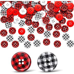 240 قطعة أزرار خشبية لعيد الميلاد الجاموس منقوشة أزرار الخياطة 4 فتحات الخشب الملونة أزرار 0.8 بوصة جولة أزرار عيد الميلاد تخزين أزرار الديكور لصناعات يدوية الخياطة اليدوية in Kuwait