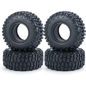 RC-Hub 4PCS 1.0" Crawler Tires Micro Rubber Tires for 1/24 Axial SCX24 90081 AXI00001 AXI00002 AXI00005 AXI00006 RC Crawler Car (50mm) in Kuwait