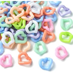 Ipotkitt 100Pcs Square Acrylic Rhinestone Link Rings Quick Link Connectors for DIY Crafts Finding Jewelry Curb Chain Making - 24x25mm
