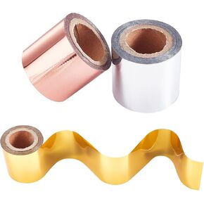 SUPERFINDINGS 2 Colors Hot Foil Stamping Paper 66Ftx3.15in Heat Transfer Foil Paper Metallic Golden Silver for Foil Quill/Heat Foil Pen DIY Craft Embossing Scrapbooking Cards in Kuwait