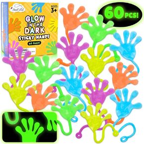 60 قطعة من الأيدي اللزجة المتوهجة في الظلام - ألعاب حسية كبيرة، حقائب هدايا لحفلات عيد الميلاد للأيدي اللزجة للأطفال، حقائب هدايا لحفلات أعياد الميلاد، جوائز للأطفال، ألعاب صندوق الكنز للفصول الدراسية in Kuwait