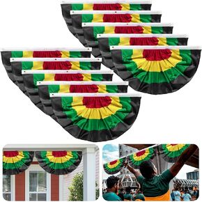 EBaokuup 1.5 × 3 قدم علم مروحة Juneteenth Bunting - قطعتان راية علم Juneteenth Bunting راية علم الرايات الأفريقية الأمريكية المطوية ليوم 19 يونيو، يوم الاستقلال التذكاري للحرية، ديكورات داخلية وخارجية (Juneteenth-2pcs) in Saudi Arabia