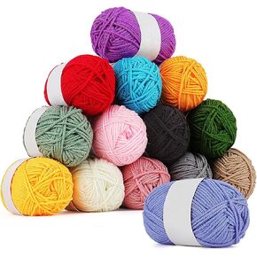 Coopay 25gx18 Colors Crochet Yarn Pack with Crochet Hooks (3mm+4mm), 1377yd Acrylic Yarn for Crochet Animal Kit, Multicolor Yarn Set 4ply Soft Yarn Kit for Beginners/Professionals