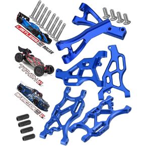 RC Upgrades Part A Arms for 1/7 Arrma Felony 6S BLX,Limitless 6S BLX Infraction 6S BLX,1/8 Arrma Typhon 6S,6pcs Aluminum Front & Rear Suspension A Arms Set,Black in Kuwait