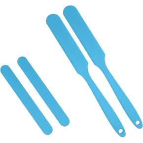 LAM Silicone Stir Sticks Kit, 2 PCS Silicone Resin Popsicle Sticks & 2 PCS Silicone Spatula Scraper for Mixing Resin, Wax, Paint, Epoxy, DIY Crafts, blue, L10Inch*W1Inch in Saudi Arabia