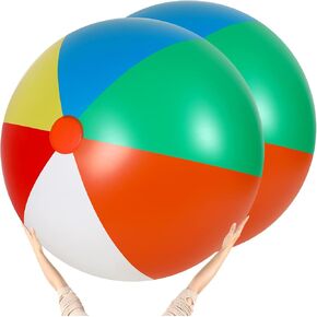 كرة شاطئ عملاقة بطول 5 اقدام بالوان قوس قزح، كرة كبيرة قابلة للنفخ، كرة عملاقة قابلة للنفخ للاطفال والكبار في الصيف وحفلات حمام السباحة، لعبة مائية ضخمة من قطعتين in Kuwait