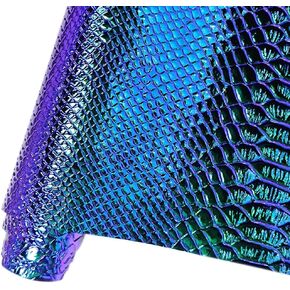 HYANG Holographic Snake Embossing Blue PU Faux Leather Sheets,Very Suitable for Making DIY Crafts,Handbags Leather Earrings, Bows,Sewing etc 1Rolls 12"X53" (30cmX135cm) in Kuwait