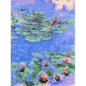 Zimal 5D Diamond Embroidery Monet Water Lilies Coloring Diamond Painting Cross Stitch Mosaic DIY Diamond Painting Crafts Decor 11.8 x 15.8 Inch in Kuwait