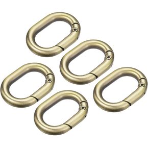 حلقة بيضاوية زنبركية من uxcell، مشبك زنبركي مستدير، إبزيم حلقة مفاتيح زنبركية للحقائب والمحافظ وسلسلة المفاتيح