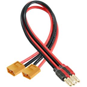 2 Pack EC3 Male Plug Connector to 4mm Banana Male Connector Plug Bullet Adapter with 11.8 inch 12AWG Cable, RC Balance Charge Cable for RC Helicopter Vehicle Toys,Quadcopter Car in Saudi Arabia