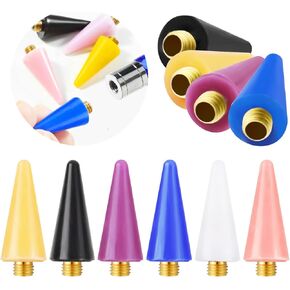 6 Pieces Wax Replacement Head Tips Nail Rhinestones Picker with Case for Nail Dotting Pen to Pick Up Nail Gem Jewelry, Replacement Wax Head Accessories (6 Colors)