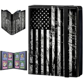 Trading Card Binder, 4 Pocket Trading Cards Album Display Holder, 400 Cards Double Sided Pockets Card Holder Binder Sleeves Card Case for Standard Size Cards Sports Cards,Galaxy Cat
